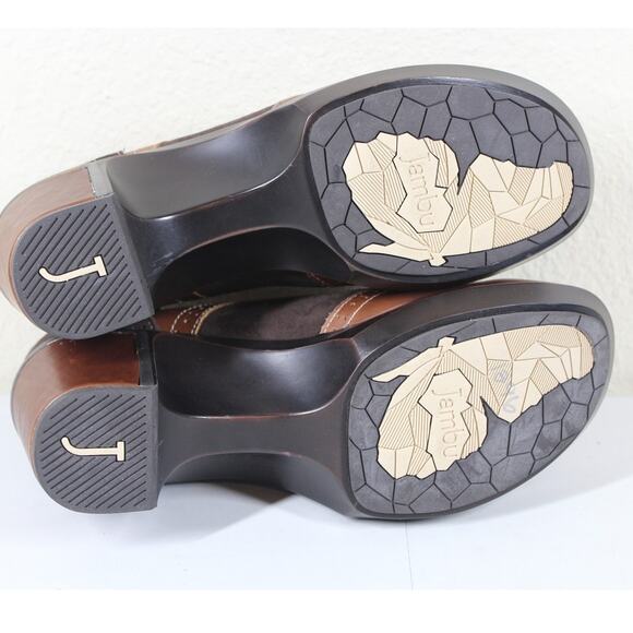 Jambu San Fran Encore Leather Comfort Oxford Wedge Heel Shoes Brown size 8M - Picture 6 of 7